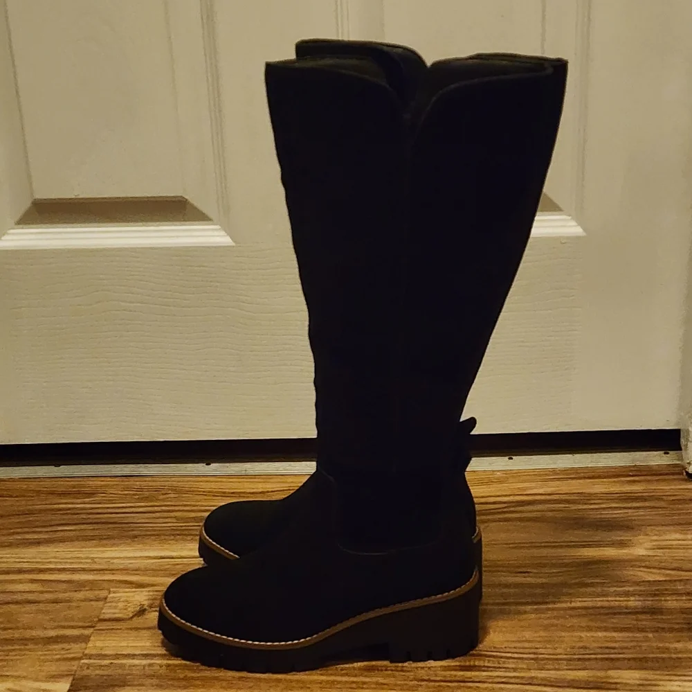 New Aqua College Womens Dash Suede Tall Knee-High Waterproof Boots Sz6